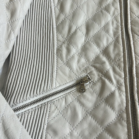 Wilsons Leather Off-White 100% Leather Vintage Jacket Size Medium - Picture 4 of 11